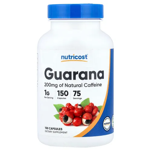 Nutricost, Guaraná, 150 cápsulas (500 mg por cápsula)