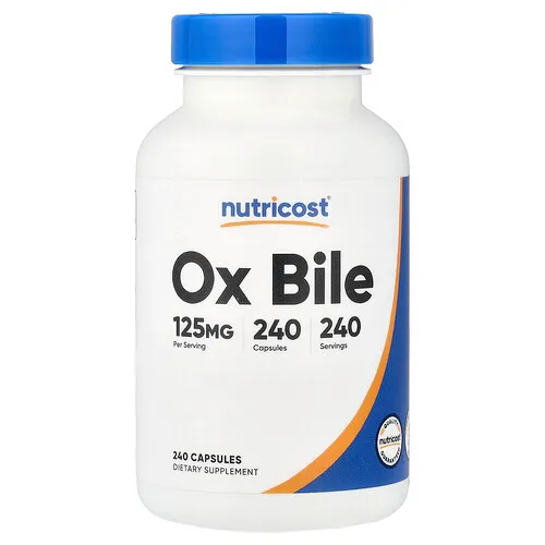 Nutricost, Bilis de buey, 125 mg, 240 cápsulas