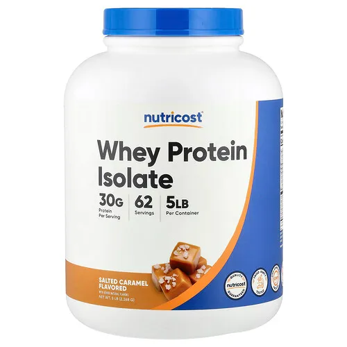 Nutricost, Aislado de proteína de suero de leche, Caramelo salado`` 2268 g (5 lb)