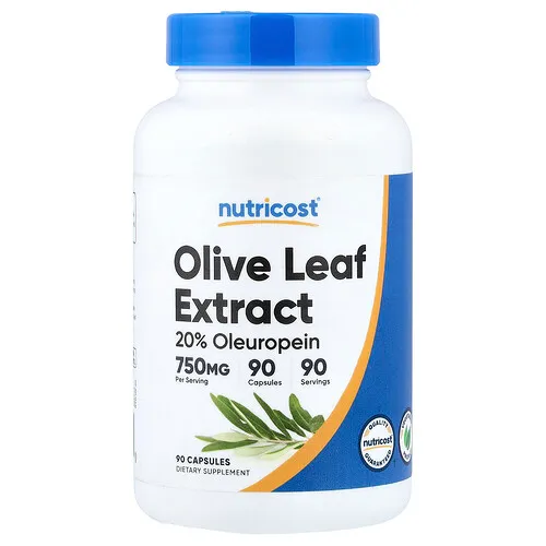 Nutricost, Extracto de hoja de olivo, 750 mg, 90 cápsulas