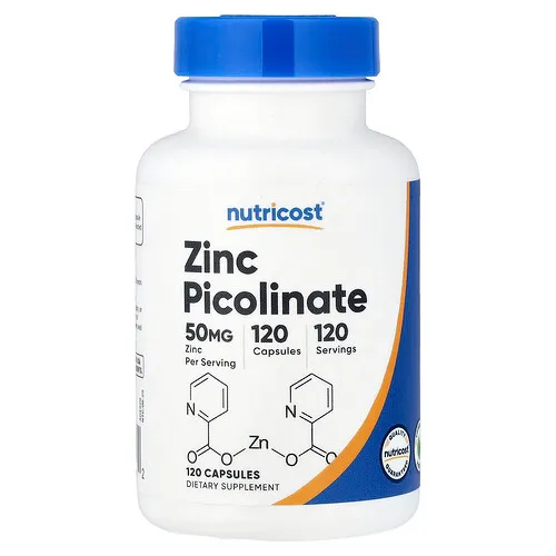 Nutricost, Picolinato de zinc, 50 mg, 120 cápsulas