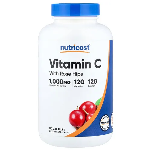 Nutricost, Vitamina C con rosa mosqueta, 120 comprimidos