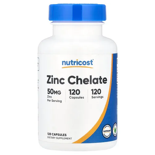 Nutricost, Quelato de zinc, 50 mg, 120 cápsulas