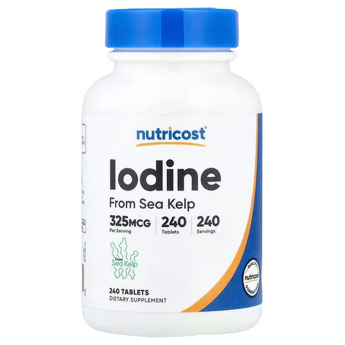 Nutricost, Yodo, 325 mcg, 240 comprimidos