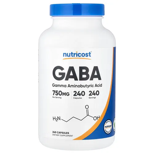Nutricost, GABA, 750 mg, 240 cápsulas