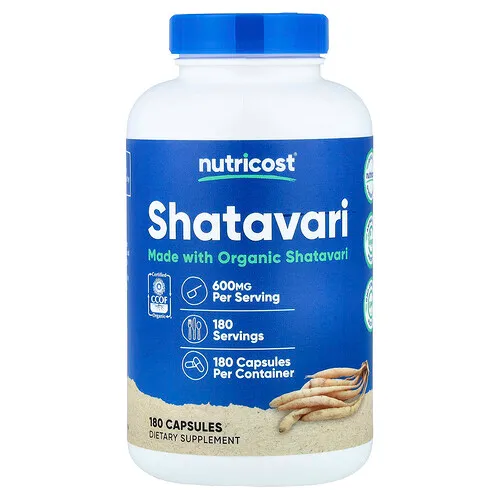 Nutricost, Shatavari, 600 mg, 180 cápsulas
