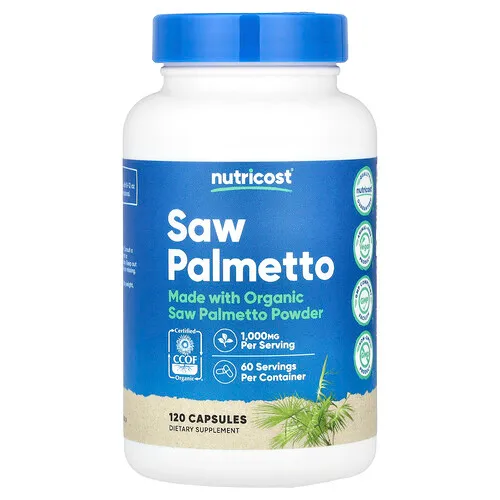 Nutricost, Palma enana americana, 120 cápsulas (500 mg por cápsula)