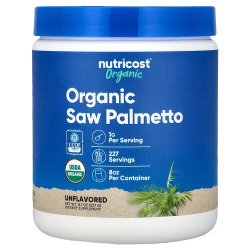 Nutricost, Palma enana americana orgánica, Sin sabor, 227 g (8,1 oz)
