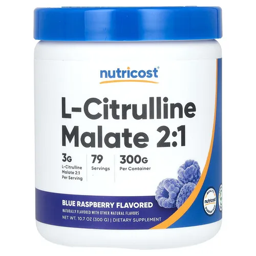 Nutricost, Malato de L-citrulina 2:1, Frambuesa azul, 300 g (10,7 oz)