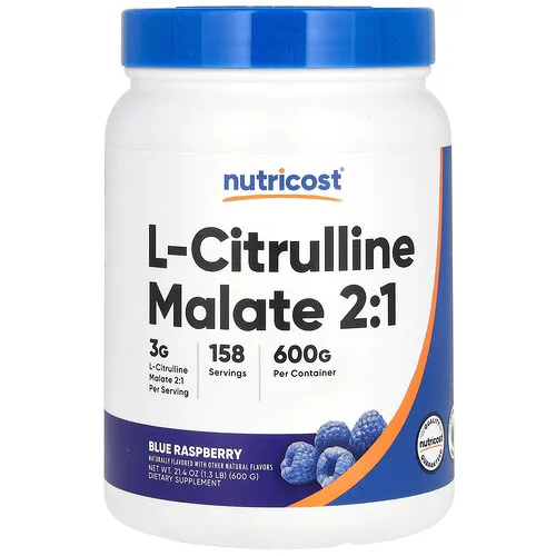 Nutricost, Malato de L-citrulina 2:1, Frambuesa azul, 600 g (21,4 oz)
