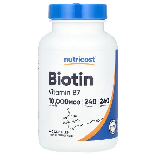 Nutricost, Biotina, 10.000 mcg, 240 cápsulas