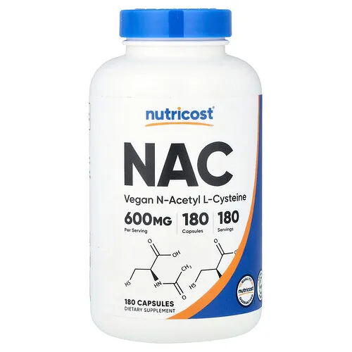 Nutricost, NAC, 600 mg, 180 cápsulas