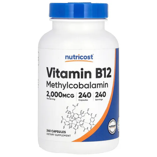 Nutricost, Vitamina B12, 2000 mcg, 240 cápsulas