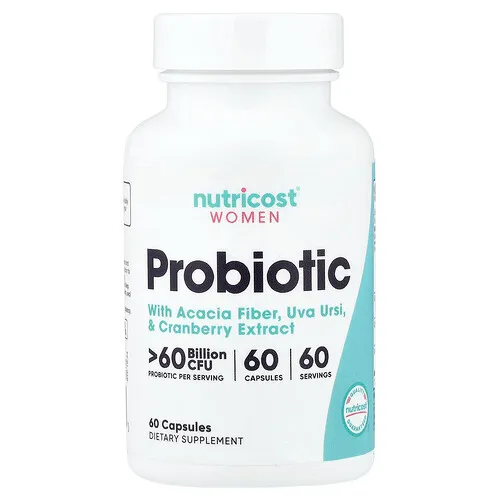 Nutricost, Suplemento probiótico para mujeres, 60 cápsulas