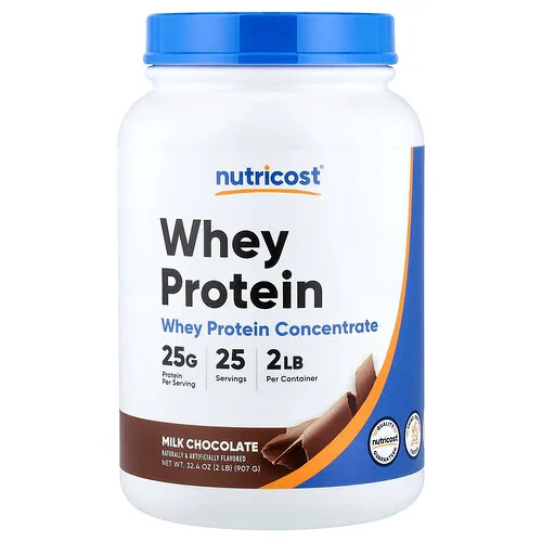 Nutricost, Concentrado de proteína de suero de leche, Chocolate con leche`` 907 g (2 lb)