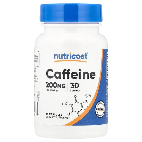 Nutricost, Cafeína, 200 mg, 30 cápsulas