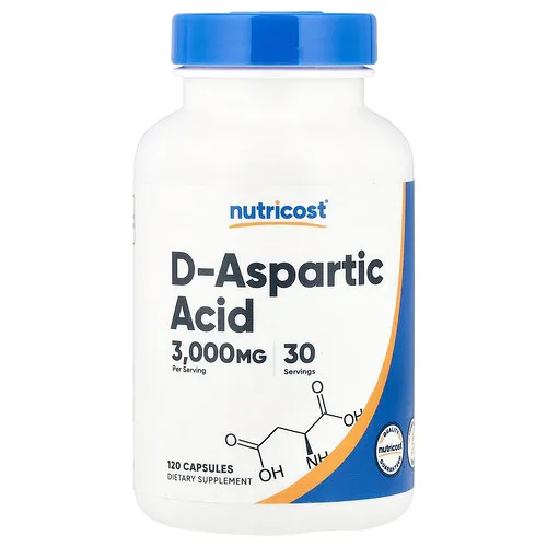 Nutricost, Ácido D-aspártico, 120 cápsulas (750 mg por cápsula)