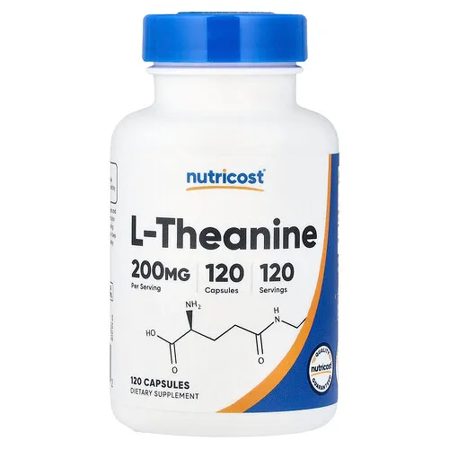 Nutricost, L-teanina, 200 mg, 120 cápsulas