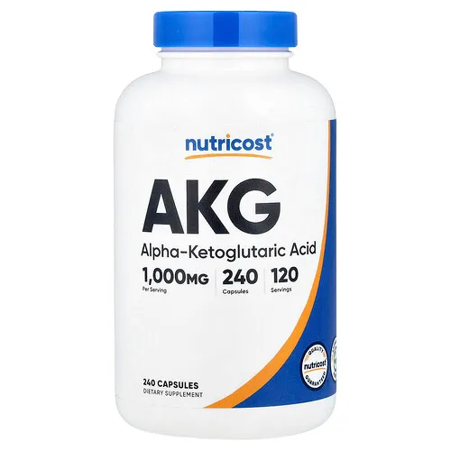 Nutricost, AKG (ácido alfa-cetoglutarato), 240 cápsulas (500 mg por cápsula)