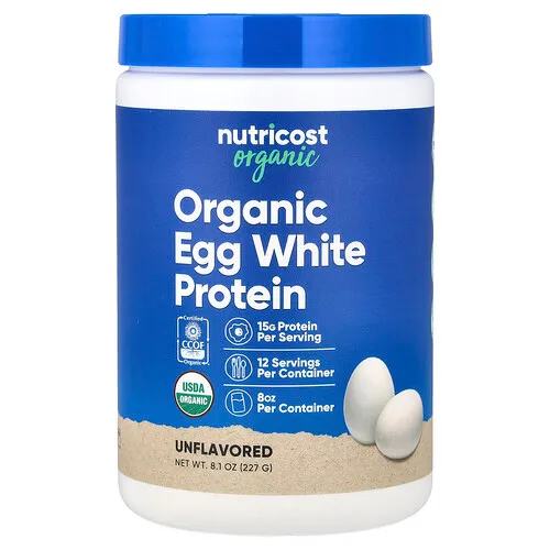 Nutricost, Proteína de clara de huevo orgánico, Sin sabor, 227 g (8,1 oz)