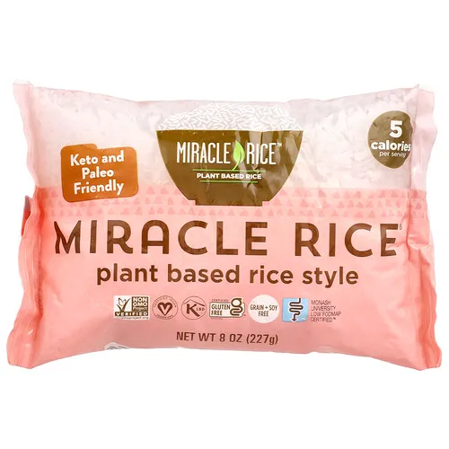 Miracle Noodle, Miracle Rice®, Arroz a base de plantas, 227 g (8 oz)