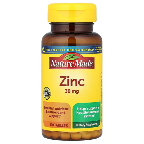 Nature Made, Zinc, 30 mg, 100 comprimidos