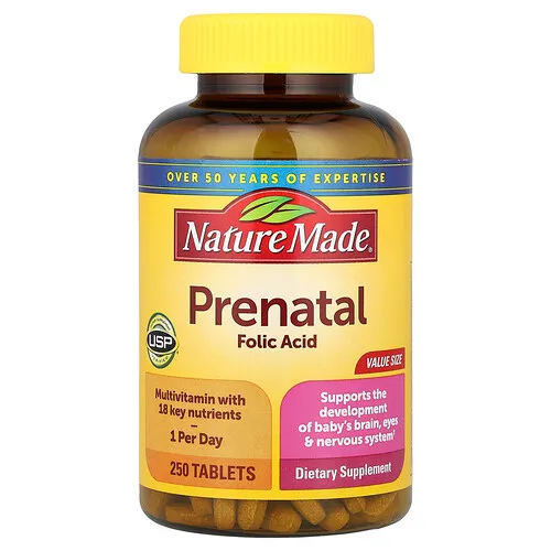 Nature Made, Ácido fólico prenatal, 250 comprimidos