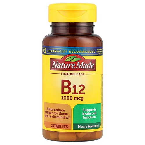 Nature Made, Vitamina B12, Liberación prolongada, 75 comprimidos