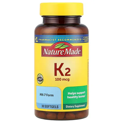 Nature Made, Vitamina K2, 100 mcg, 30 cápsulas blandas