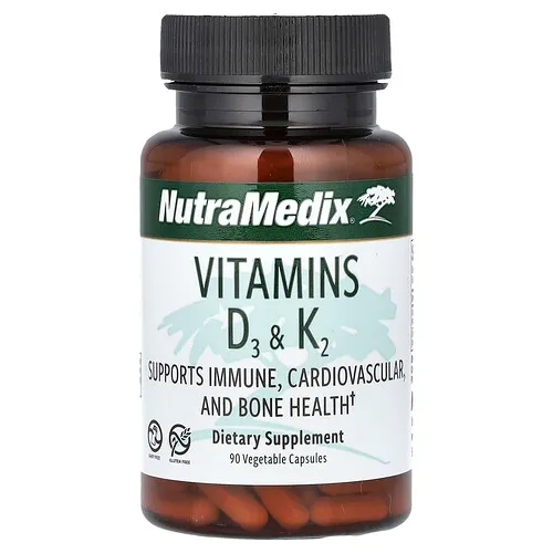 NutraMedix, Vitaminas D3 y K2, 90 cápsulas vegetales