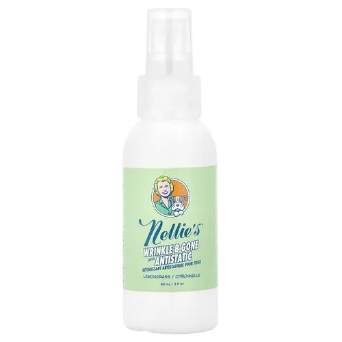 Nellie's, Wrinkle-B-Gone con antiestático, Limoncillo, 88 ml (3 oz. líq.)