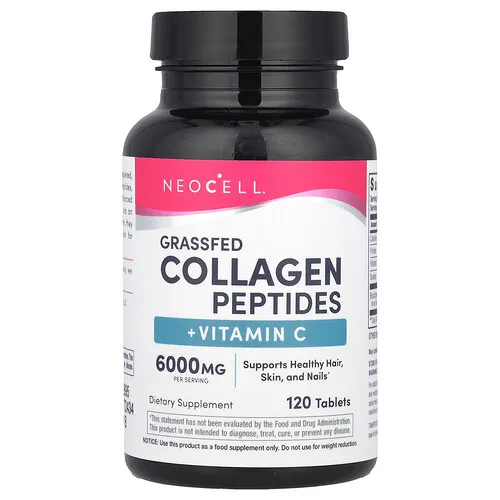 NeoCell, Péptidos de colágeno alimentado con pasturas más vitamina C, 120 comprimidos