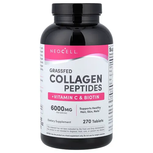 NeoCell, Péptidos de colágeno proveniente de animales alimentados con pasturas más vitamina C y biotina, 270 comprimidos
