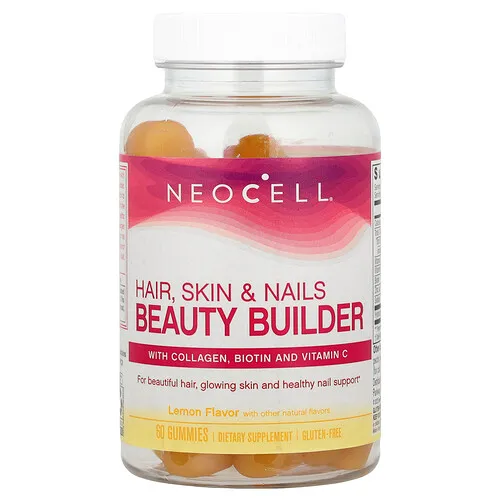 NeoCell, Gomitas potenciadoras de la belleza para el cabello, la piel y las uñas, Limón, 60 gomitas