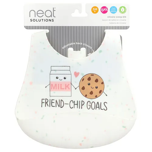 Neat Solutions, Babero con cuchara de silicona, 3M+, 1 unidad