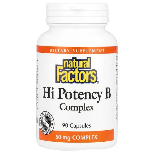 Natural Factors, Complejo de vitaminas B de alta potencia, 90 cápsulas