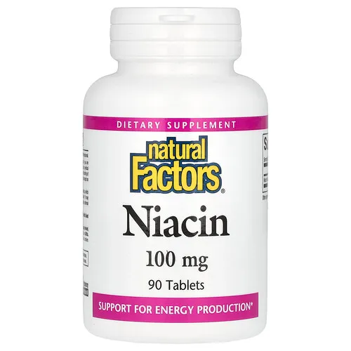 Natural Factors, Niacina, 100 mg, 90 comprimidos