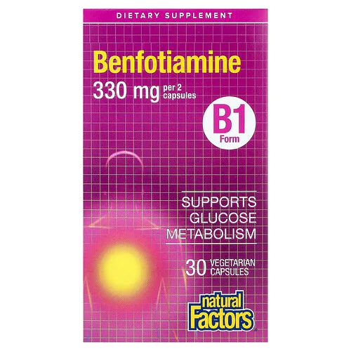 Natural Factors, Benfotiamina, 30 cápsulas vegetales (165 mg por cápsula)