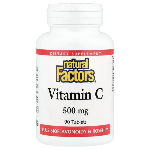 Natural Factors, Vitamina C, 500 mg, 90 comprimidos