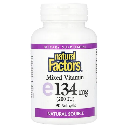 Natural Factors, Vitamina E mixta, 134 mg (200 UI), 90 cápsulas blandas