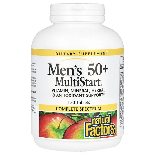 Natural Factors, Suplemento MultiStart para hombres mayores de 50 años, 120 comprimidos