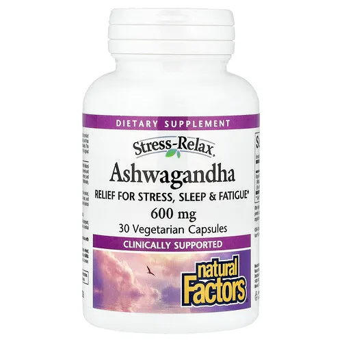Natural Factors, Stress-Relax®, Ashwagandha, 600 mg, 30 cápsulas vegetales