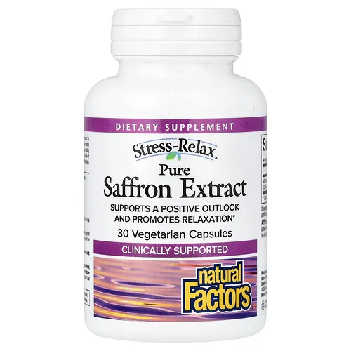 Natural Factors, Stress-Relax, Extracto de azafrán 100 % puro, 30 cápsulas vegetales