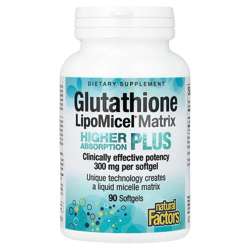 Natural Factors, Matriz de glutatión LipoMicel, 300 mg, 90 cápsulas blandas