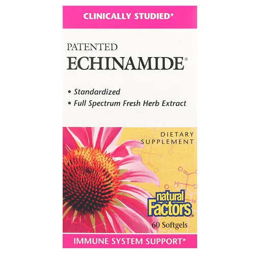 Natural Factors, Echinamide® patentado, 60 cápsulas blandas