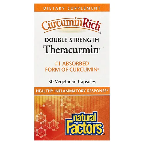Natural Factors, Theracurmin®, 60 mg, 30 cápsulas vegetales