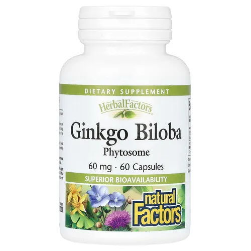 Natural Factors, Ginkgo biloba, Fitosoma, 60 mg, 60 cápsulas