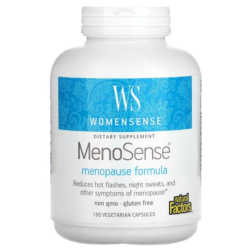 Natural Factors, WomenSense, MenoSense, Fórmula para la menopausia, 180 cápsulas vegetales