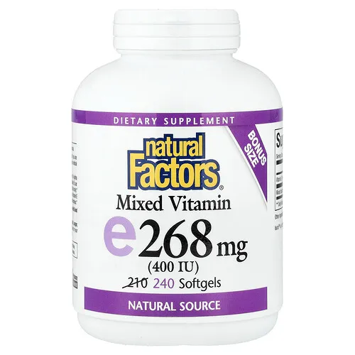 Natural Factors, Vitamina E mixta, 268 mg (400 UI), 240 cápsulas blandas