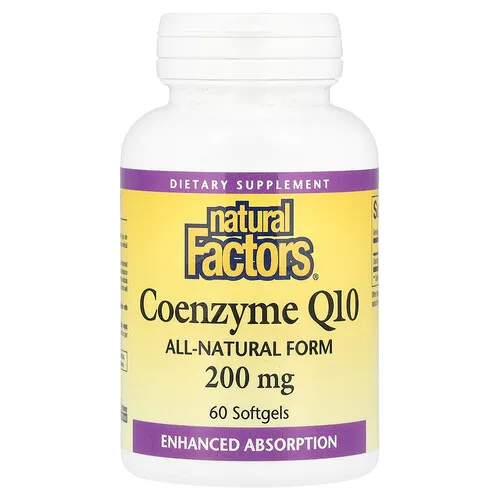 Natural Factors, Coenzima Q10, 200 mg, 60 cápsulas blandas